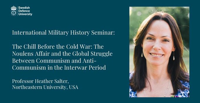 Föreläsningens titel samt porträtt av Heather Salter.