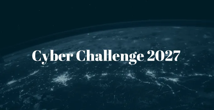 En bild av jorden med orden ”cyber challenge” på.