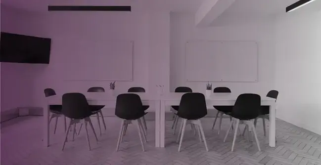 Chairs in a room.